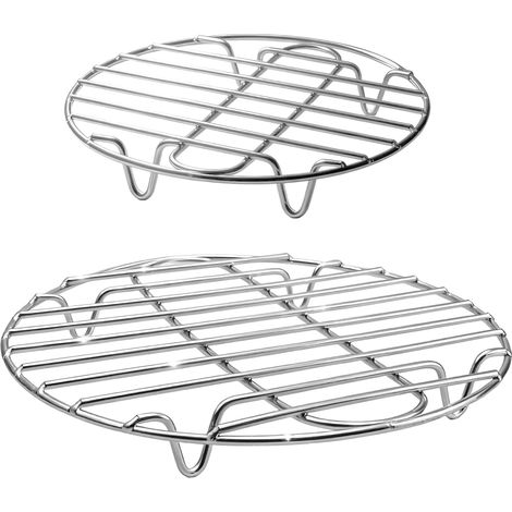 2 Pièces Grille de refroidissement, Acier inoxydable, Diamètre 27,5 cm et 20 cm, Hauteur 3 cm, Pour four et friteuse à air (1/5)