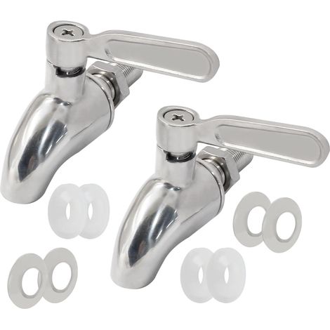 Rubinetti di ricambio per 2 distributori di bevande, in acciaio inox 304. (1/2)