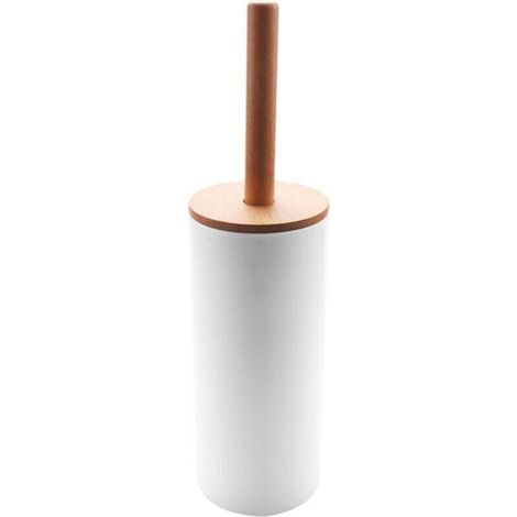 Ensemble Brosse à Toilettes en Bambou avec Base, Porte-Brosse de Salle Bain, Accessoires Toilette (1/4)