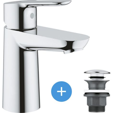 Grohe Set Einhand-Waschbeckenmischer Gr. S + Grohe Klick-Klack Ablaufgarnitur für Waschbecken mit Überlauf (MiltigeurS1-CLICCLAC) (1/5)