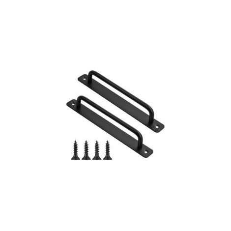 Ede Poignée de porte coulissante Sollbry, lot de 2, noire, avec vis, pour portes coulissantes, portes de placards et d'armoires, poignée pour meubles de cuisine (1/5)