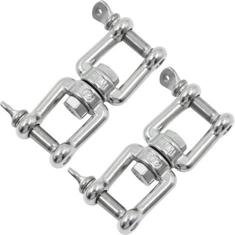 Swivel Suspension Rings - 304 Stainless Steel Swivel Jaws, Compatible with Hanging Chairs, Swings, Punching Bags, Yoga Equipment - Pack of 2 (1/4)