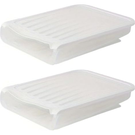 Boîte à Œufs à Roulement Automatique Réfrigérateur Bac à Légumes Panier à Œufs Conteneur de Rangement Boîte de Rangement de Cuisine Blanc (1/5)