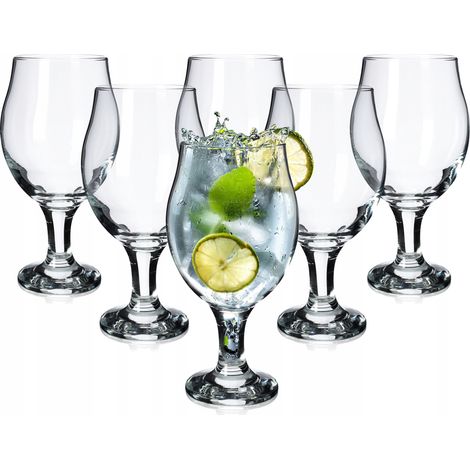 KADAX Gingläser, Tonicgläser mit Stiel, Cocktailglas, 570 ml, 6 Stück