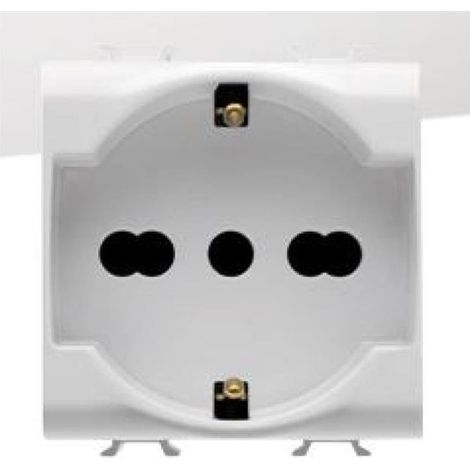 Einzelsteckdose mit/ohne 16A 2 weiße Module, französischer Standard ELIT00815 /6er-Packung/
