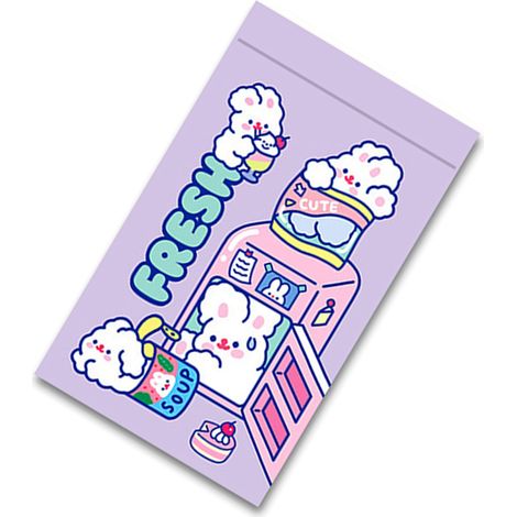 Sachet auto-adhésif PET résistant aux odeurs, motifs mignons, réutilisable pour snacks, 22.3x13.5 cm (1/5)