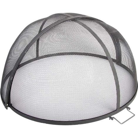 Esschert Design – Pare-feu cheminée pliable noir – Diamètre 60 cm – Hauteur 33 cm – Mécanisme de pliage pour rangement compact