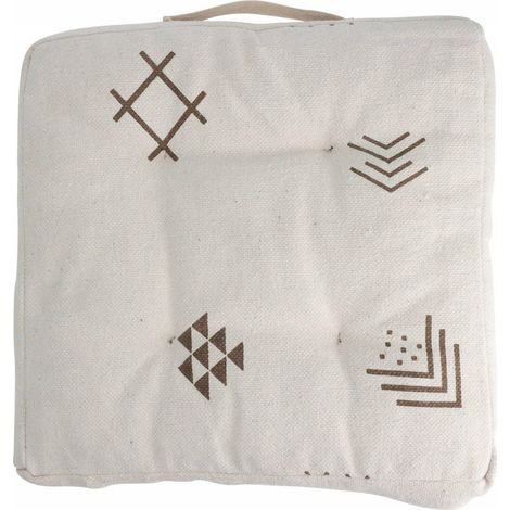 Home-Styling-Collection Cojín Étnico Blanco Roto 40x40 cm