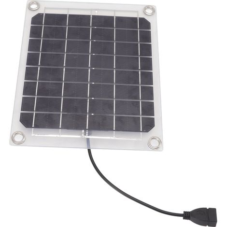 Panneau solaire 10W transparent double face avec sortie USB pour voyage et camping