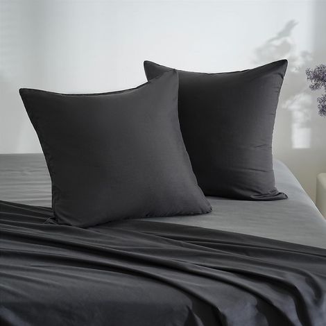 18 Couleurs Lot 2 Taie d'oreiller 65x65 cm Noir Housse Oreiller Coussin pour Canapé Lit Fermeture Éclair Anti-Acariens Hypoallergénique Protège Oreiller Zip Microfibre (1/5)