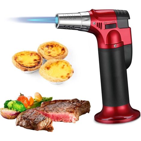 Torche de Cuisine Butane, Chalumeau de Cuisine Professionnel, Brûleur de Cuisine, Brûleur Flambé, Chalumeau Butane Serrure de Sécurité, Bruleur Torche Culinaire Réglable (Sans Butane) (1/5)