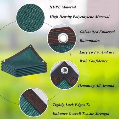 Rete ombreggiante da giardino – 3 x 4 m – 90% di ombreggiatura – protezione dal sole e dai raggi UV (1/5)