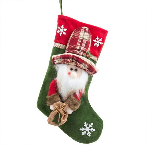 In der Mitte falten. (Für ältere Menschen) Weihnachtsdekorationen, Weihnachtsstrümpfe, Geschenktüten, Christbaumschmuck, Weihnachtsgeschenke, Socken, Weihnachtsstrümpfe. (1/2)
