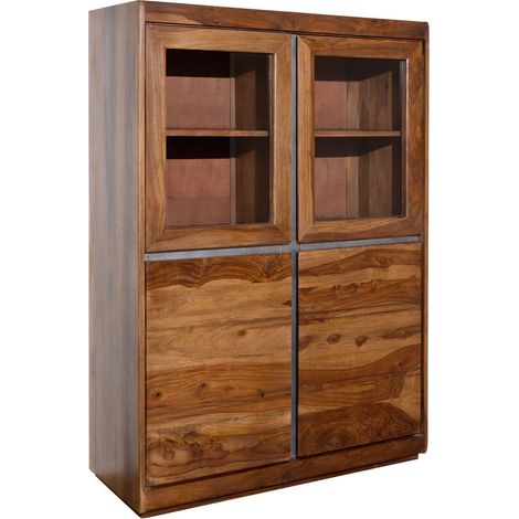 Vitrine Sheesham 102x40x147 noble unique lackiert SYDNEY 100