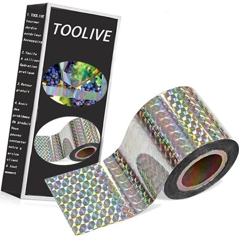 Bird Reflective Tape, 50m Bird Scare Tape Pigeon Deterrent Dual Sided Scare Tape 4.8cm for Gardens and Roofs (1/5)