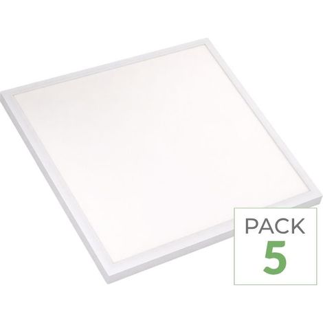 Pack de 5 - Panneau LED Slim 60x60 40W Blanc - 40000h - Blanc Neutre  - SILUMEN