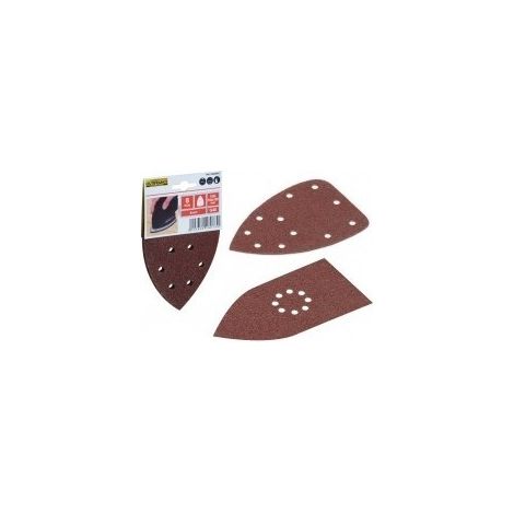Lote de 5 patines triangulares autoadherentes de grano 40 165x165x100 mm - Outifrance