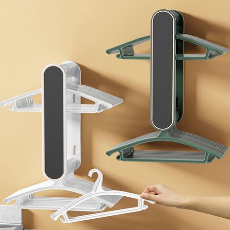 Étendoir à linge rétractable en plastique pour buanderie, balcon, vestibule, chambre, vert clair et luxueux (1/5)