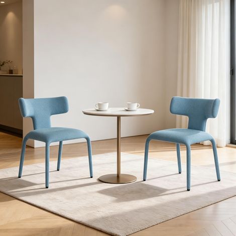 Set de 2 chaises de salle à manger élégantes, fauteuils de cuisine design, sièges de bureau à dossier courbé, chaises longues inclinables pour salon. (1/5)