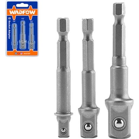 Set di adattatori esagonali WADFOW, set da 3 pezzi, materiale 50BV30, 1/4", 3/8", 1/2"