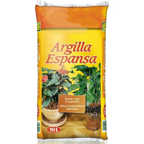 Sacca da 10 litri di Terriccio argilla espansa per messa a dimora delle piante - Evita muschio e muffa (1/5)