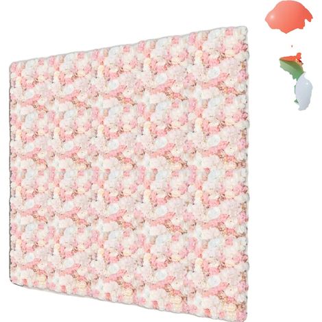 Panel de pared floral, diseño realista, fácil instalación, rosa. (1/2)