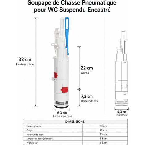 Soupape de Chasse Pneumatique pour WC Suspendu Encastré (1/4)