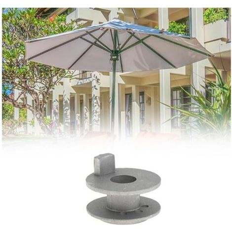 Accessoire pour parasol – Lot de 4 pièces de fixation en métal – Peinture noire antirouille – Installation rapide pour balustrade (1/4)