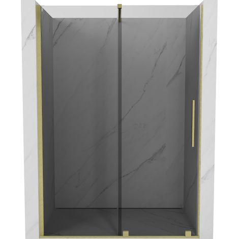 Mexen Velar portes de douche coulissantes 160 cm, graphite, or brossé - 871-160-000-41-55 (1/5)