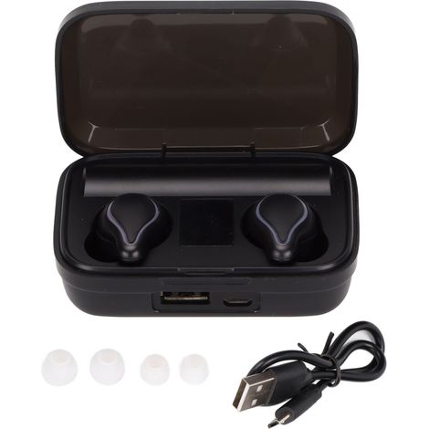 Écouteurs Sport Bluetooth SK1 - Audio HD, Affichage LED, Étanche IPX7, Subwoofer Intégré, Noir