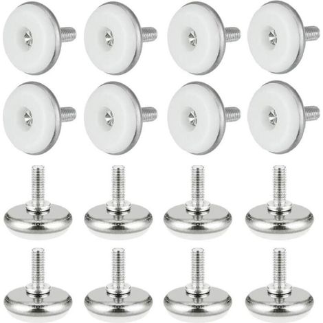 30 PCS Pied Vérin Réglable Pied de Nivellement en Plastique et Métal avec Écrou Pieds Réglables M615 30mm Vis de Réglage Meuble pour Table Meuble Bureau Placard Chaise, Blanc (1/5)