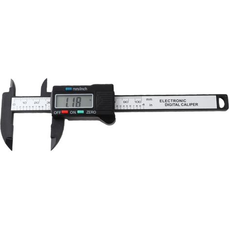 Praktischer digitaler elektronischer Messschieber (100 mm) aus Kunststoff mit großem LCD-Bildschirm (Batterie nicht im Lieferumfang enthalten) (1/5)