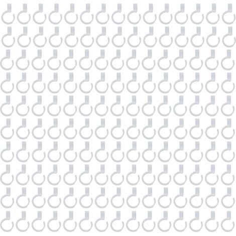 100 crochets coupe-vent pour cintres et barres de penderie (blancs)-4.5X3X1.4cm-White (1/3)