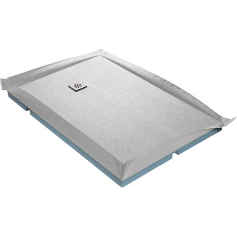 Receveur de douche à carreler compact + natte étanche + siphon ultra plat - 185 x 90 cm x 67 mm (1/7)