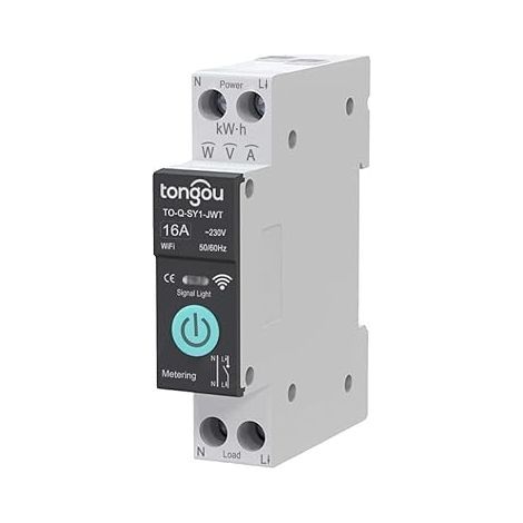NNOVAT 1P 6A 10A 16A 20A 25A 32A 40A 50A 63A TUYA Zigbee Smart Circuit Interrupteur Smart Home Home Wireless Remote Contrôle WiFi Avec Mesure/No Mequage (16A avec mesure)-Chrom (1/4)