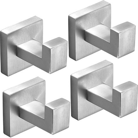 4 crochets nickel brossé pour serviettes SUS304 anti rouille Installation facile