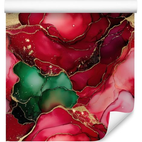 Papier peint à motifs encre rouge, rose et bordeaux pour salon et chambre 50x1000 cm (1/5)