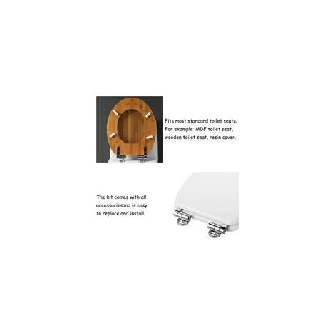 Attaches Charnière Abattant WC, Lot de 2 Charnières de Rechange pour Lunette de Toilette avec Fixations en Alliage de Zinc,Charnière abattant WC Fixations Remplacement WC Siège Charnière (1/4)