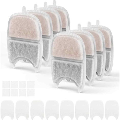 Filtre Fontaine Eau Chat - Pour Fontaine 4 L Sans Fil Avec Détecteur Mouvement - Lot de 36 Pièces (12 Filtres + 12 Éponges Préfiltre + 12 Éponges Pompe)