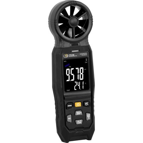PCE Instruments Anemometer PCE-AM 40 0..45 m/s Auflösung 0,001 m/s 0..45 °C 0..9999 m³/min km/h (1/5)