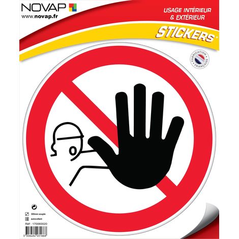 Panneau Interdit de franchir le signal - Vinyle adhésif Ø300mm - 4031668