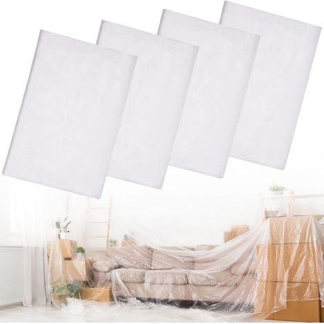 Bâche de protection de peinture 2 x 5 m (4 pièces), bâches imperméables pour la protection pendant les travaux de peinture (1/5)