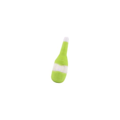 Jouet en peluche pour animaux de compagnie en forme de bouteille de vin, résistant aux morsures, pour soulager l'ennui et le grincement des dents chez le chien, vert herbe. (1/4)
