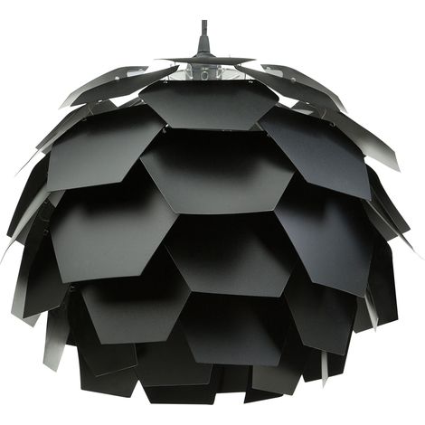Lámpara de techo moderna con diseño floral pantalla geométrica negra pequeña Segre