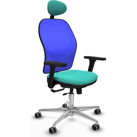 Fauteuil de bureau piqueras y crespo Jorquera cuir synthétique turquoise mousse 50 mm (1/2)