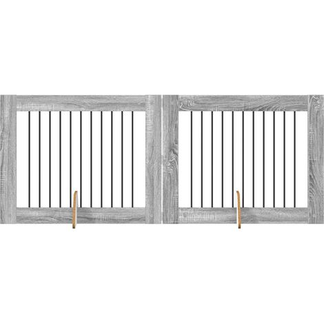 Dog Gate with Stands 2 pcs Grey Sonoma 100 x 80 cm vidaXL (1/5)