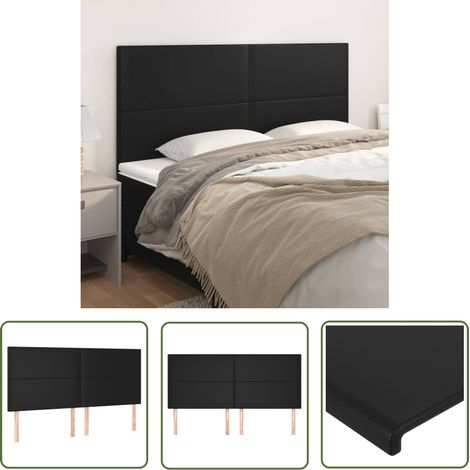 Furniture Limited - Tête de lit Noir 180x5x118/128 cm Similicuir (1/5)