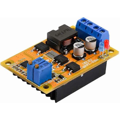 Contrôleur de charge solaire MPPT 6A, module de charge de batterie DC8-30V 300KHz avec commutation automatique PWM et protection contre l'inversion de polarité. (1/5)