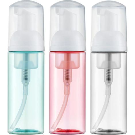 (3 pièces - Chine continentale) Lot de 3 flacons à pompe pour savon mousse, format voyage 60 ml, distributeur de savon mousse rechargeable, recharges de savon moussant pour les mains (1/5)