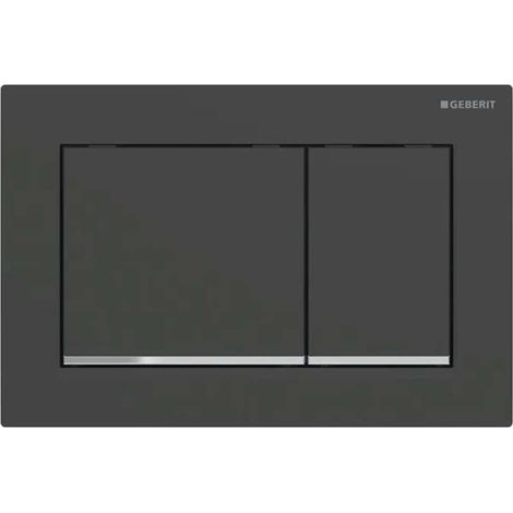 Geberit Omega20 - Placca di comando, nero opaco/cromo lucido 115.080.14.1